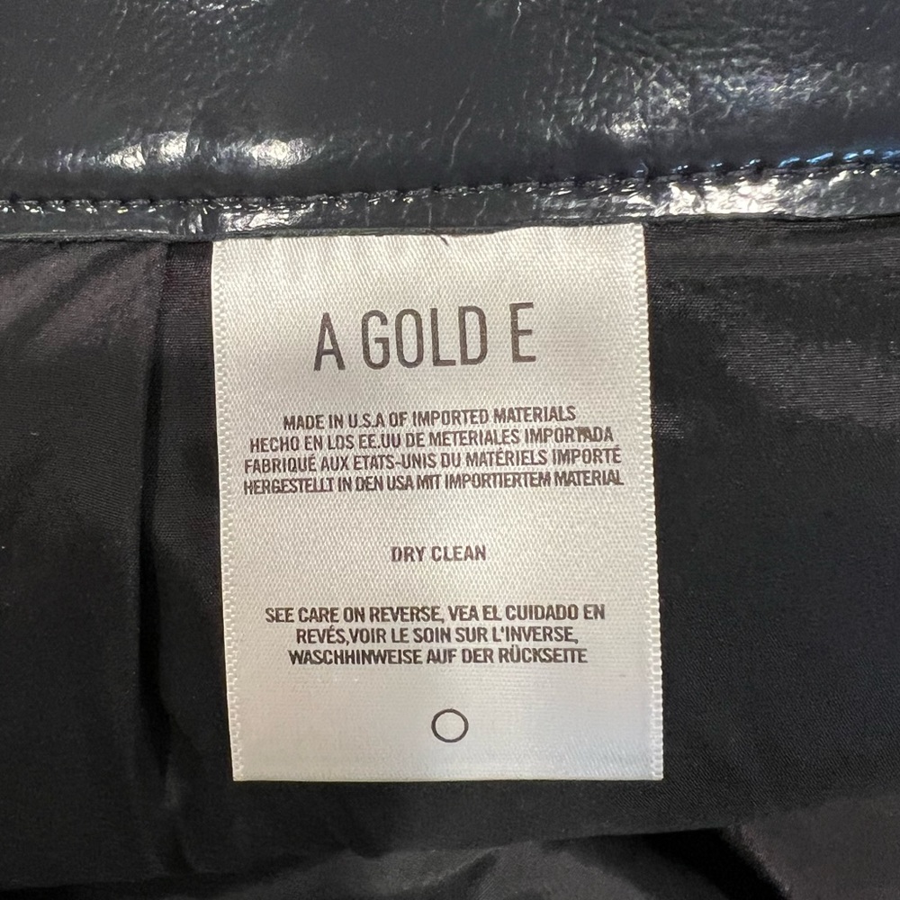 AGOLDE Recycled Leather 90's Pinch Waist Straight Leg Pants in Carbon (32) - Picture 11 of 14